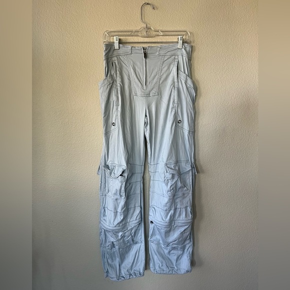 FP Movement by Free People Pants - Free People Movement Light Blue Moto Cargo Pants with Pockets Women’s Size XS